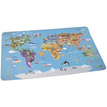 Puzzle Classic World cu 48 de piese - Harta lumii