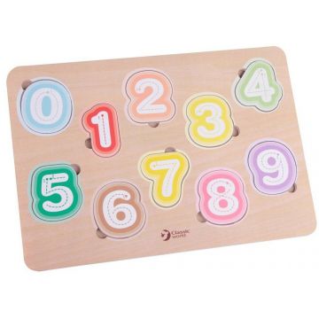 Puzzle din lemn Classic World - Numere si fructe