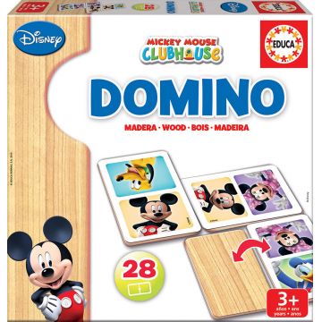 Puzzle din lemn pentru copii Educa din 28 de piese - Mickey Mouse, domino