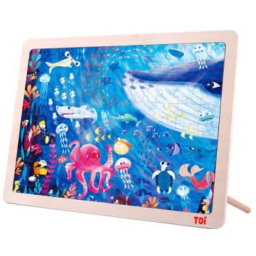 Puzzle din lemn pentru copii Toi World - Sub apa, 100 piese