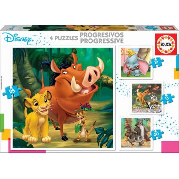 Puzzle Educa 4 in 1 - Disney Animals