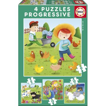 Puzzle Educa 4 in 1 - Farm Animals