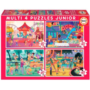 Puzzle Educa 4 in 1 - Parks and Children's party