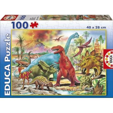 Puzzle Educa din 100 de piese - Dinosaurs