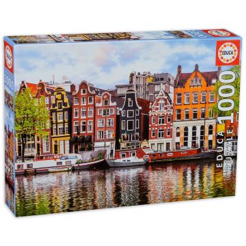 Puzzle Educa din 1000 de piese - Casele strambe din Amsterdam