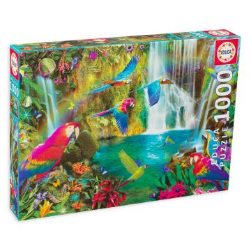 Puzzle Educa din 1000 de piese - Papagali tropicali
