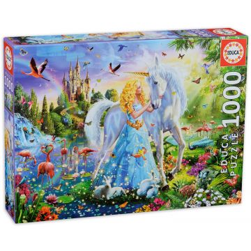 Puzzle Educa din 1000 de piese - Printesa si unicornul