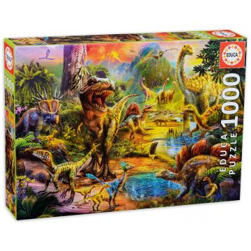 Puzzle Educa din 1000 de piese - Tara dinozaurilor