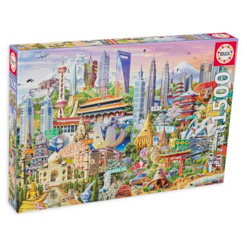 Puzzle Educa din 1500 de piese - Asia Landmarks