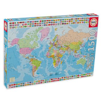 Puzzle Educa din 1500 de piese - Political World Map