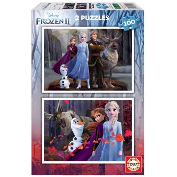 Puzzle Educa din 2 x 100 de piese - Frozen 2