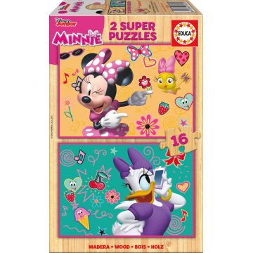 Puzzle Educa din 2 x 16 de piese -Minnie Happy Helpers