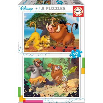Puzzle Educa din 2 x 20 de piese - Disney Animals