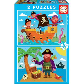 Puzzle Educa din 2 x 20 de piese - Pirates