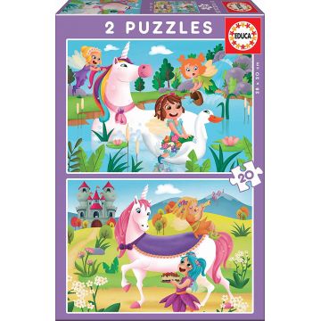 Puzzle Educa din 2 x 20 de piese - Unicorns