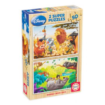Puzzle Educa din 2 x 50 de piese - Animal Friends