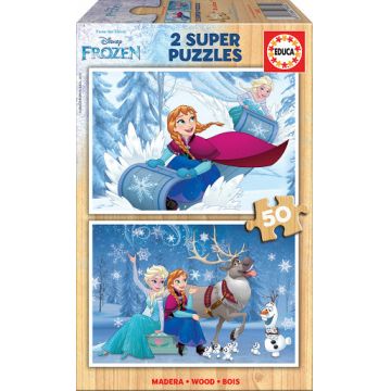 Puzzle Educa din 2 x 50 de piese - Frozen 2