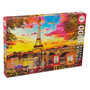 Puzzle Educa din 3000 de piese - Apus in Paris