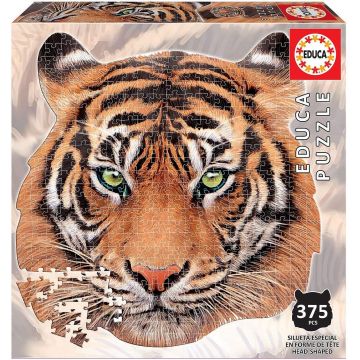 Puzzle Educa din 375 de piese - Tiger Animal Face Shaped