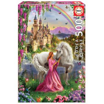 Puzzle Educa din 500 de piese - Fairy and Unicorn