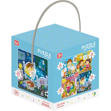 Puzzle educativ pentru copii Dodo 4 in 1 - Ziua mea