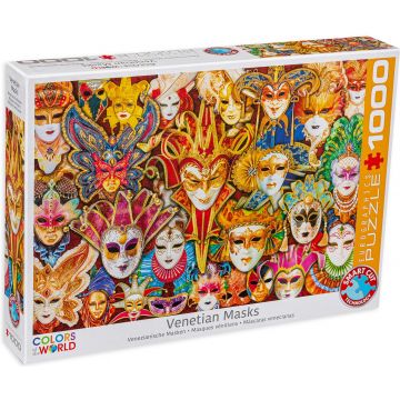 Puzzle Eurographics din 1000 de piese - Masti de carnaval din Venetia