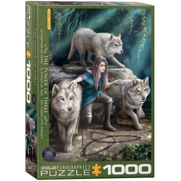 Puzzle Eurographics din 1000 de piese - The Power of Three by Anne Stokes