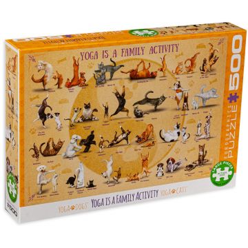 Puzzle Eurographics din 500 XL de piese - Yoga is a Family Activity