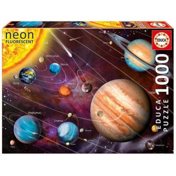 Puzzle neon Educa din 1000 de piese - Sistemul solar