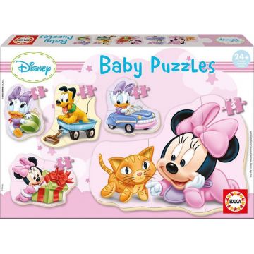 Puzzle pentru bebelus Educa 5 in 1 - Baby Minnie Mouse
