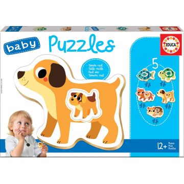 Puzzle pentru bebelus Educa 5 in 1 - Domestic Animals