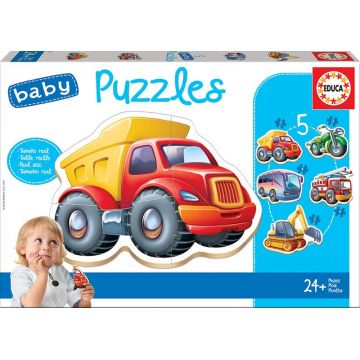 Puzzle pentru bebelus Educa 5 in 1 - Vehicles