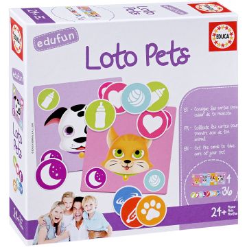 Puzzle pentru copii Educa de 40 de piese - Animale de companie, joc de carti