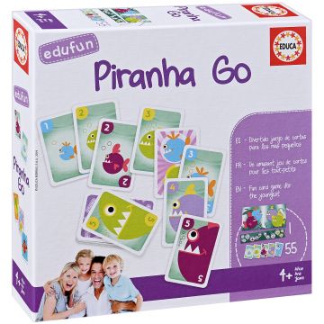 Puzzle pentru copii Educa din 56 de piese - Piranha, joc de carti
