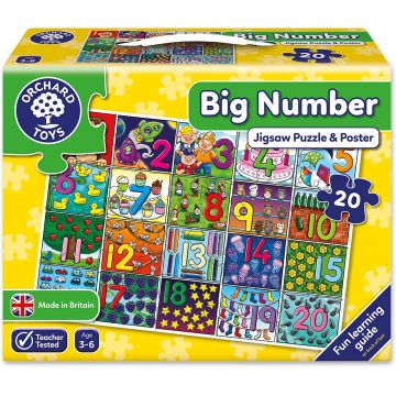 Puzzle pentru copii Orchard Toys - Cifre mari, 20 piese