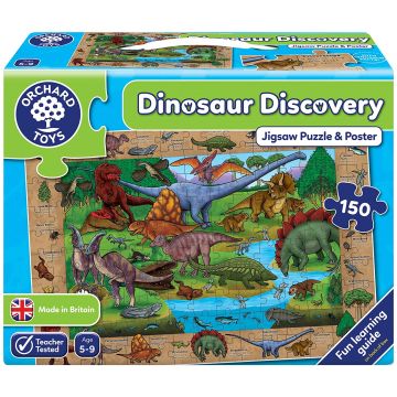 Puzzle pentru copii Orchard Toys - Descoperirea dinozaurilor, 150 piese