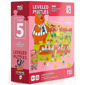 Puzzle progresiv pentru copii Toi World - Academia de sport, nivelul 5