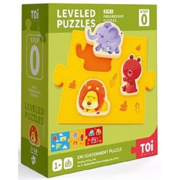 Puzzle progresiv pentru copii Toi World - Animale, nivel 0