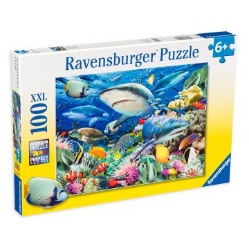 Puzzle Ravensburger din 100 XXL de piese - Reciful de rechini
