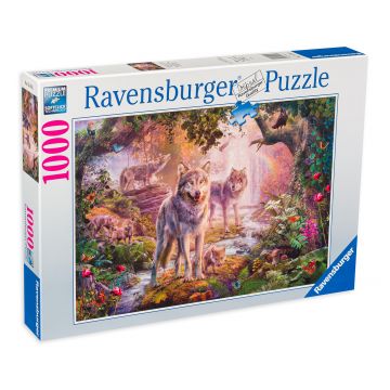 Puzzle Ravensburger din 1000 de piese - Lupi vara