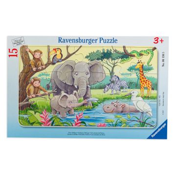 Puzzle Ravensburger din 15 de piese - Animalele Africii