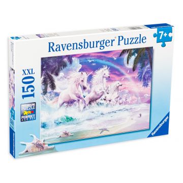 Puzzle Ravensburger din 150 XXL de piese - Unicorni pe plaja