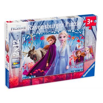 Puzzle Ravensburger din 2 x 12 de piese - Frozen 2, Calatorie catre necunoscut