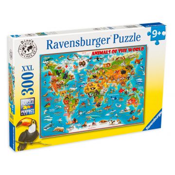 Puzzle Ravensburger din 300 XXL de piese - Animals of the World