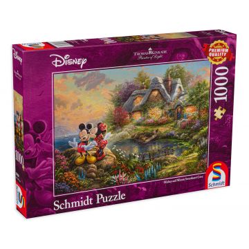 Puzzle Schmidt din 1000 de piese - Thomas Kinkade Sweethearts Mickey & Minnie