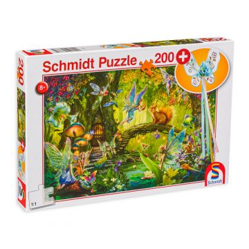 Puzzle Schmidt din 200 de piese - Zane in padure, cu bagheta magica