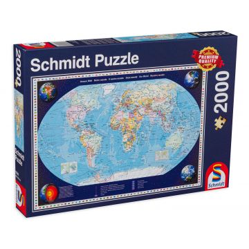 Puzzle Schmidt din 2000 de piese - Harta lumii