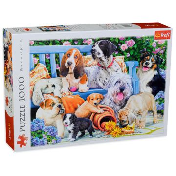 Puzzle Trefl din 1000 de piese - Catei in gradina, Daniela Pirola