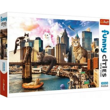 Puzzle Trefl din 1000 de piese - Pisici in New York