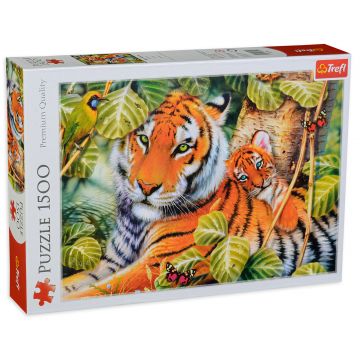 Puzzle Trefl din 1500 de piese - Doi tigri, Howard Robinson